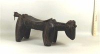 African Dogon Carved Wood Animal Dance Stool, Mali