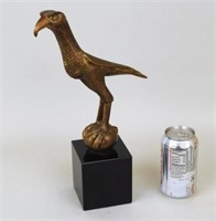 Brass Or Bronze Falcon Sculpture On Slate Stand
