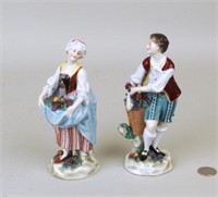 Pair Of Dresden Porcelain Figures