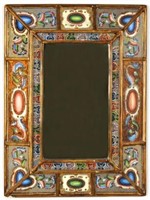 Peruvian Baroque Reverse Glass Painted Mirror
