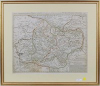 Framed French Hand Colored Map Of Transylvania