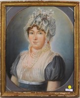 French School "Portrait Of Lady In Bonnet"