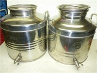 Stainless Steel Pair of Drink Dispensers