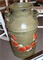 PAINTED CAST IRON MILK CAN