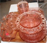 COLLECTION OF PINK DEPRESSION GLASS INC. BOWLS,