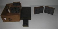 (9) Antique printer blocks including Gold