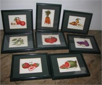 (8) Framed and double matted fruit and vegetable