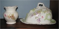 (2) Vintage porcelain pieces including floral