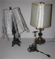 (3) Vintage electric lamps of various designs.
