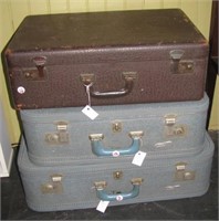 (3) Vintage suitcases. (2) Are Travel-Toy.