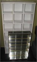 White display shelf with eighteen pigeon holes