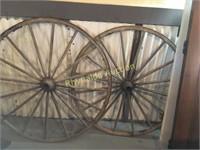 (2) wood wheels 44" Tall      (buggy)