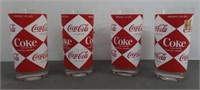 1960's Coca Cola Harlequin Multi Diamond Glass Set