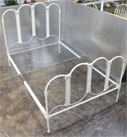 Vintage Extra Long Twin White Wrought Iron Bed