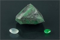 3 Pieces of Grade A Jadeite Boulder and Cabochons