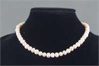 Chinese 925 Silver Pearl Necklace