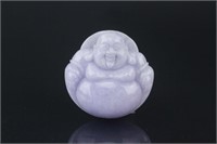 Chinese Lavender Jadeite Buddha Pendant