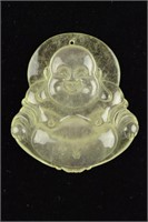 Fine White Jadeite Buddha Pendant