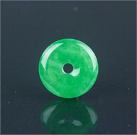Chinese Green Jadeite Peace Pendant