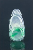 Chinese Green Jadeite Double Gourd Pendant