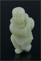 Charming Chinese Fine White Jade Carved Boy