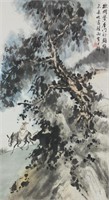 Huang Bijun 1898-1991 Watercolour on Paper Scroll