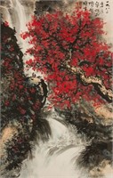 Li Xiongcai 1910-2001 Watercolour on Paper Scroll