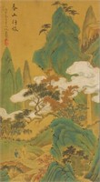 Qiu Ying 1494-1552 Watercolour on Silk Scroll