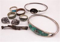 Collection of Silver Navajo Western Jewelry