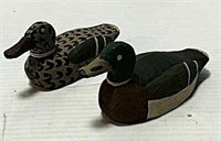 Two miniature duck decoys