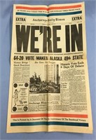 June 30, 1958 Daily Times front page "We're In"