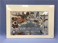 Signed Alaska poster by George Rogers that is sign