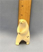 3.25" standing bear carved out of a whale's tooth