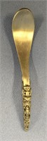 3.75" pewter spoon with southeast design      (2)