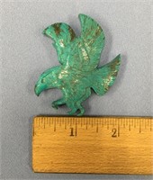 Carved turquoise eagle, approx. 2.5"       (2)