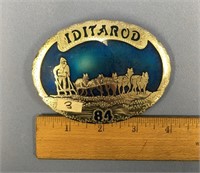 1984 Iditarod trail committee silver belt buckle 2