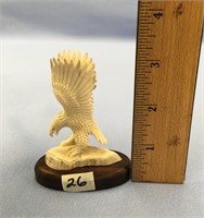 2.5" carved moose antler eagle mounted on a piece
