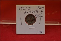 1921d Mercury Dime, full date& mint mark key date