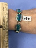Sterling silver and opal bracelet          (a 7)