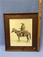 19.5x17" framed print by Frederic Remington called