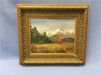 15.5x17.5" framed original oil painting by Willi