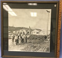 25.5 x 25 matted and framed picture of a Native co