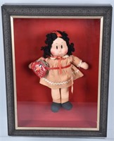 1950's LITTLE LULU CLOTH DOLL and PURSE, in CASE