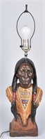 MID-CENTURY LAMP, AMERICAN INDIAN BUST