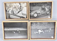 4-1949-1950  RACE CAR PHOTOS, FRAMED