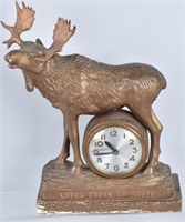 FRATERNAL LOYAL ORDER of MOOSE CAST METAL CLOCK