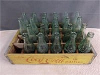 1950's Coca Cola Wood Crate w/ 1950's Coke Bottles