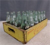 1963 Coca Cola Wood Crate w/ 1960's Coke Bottles