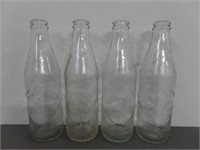 4 1960's Coca Cola Diamond Embossed Coke Bottles