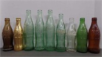 10 1950's-60's Coca Cola 6 1/2 & 10oz Coke Bottles